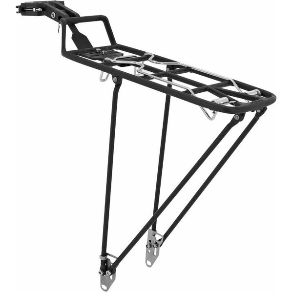 Porte-Bagages Arriere A Fixation Rapide Alu Noir Sur Tige De Selle - Avec Tringles Compatible Tout Velo Et Demontable Sans Outil Pletscher Quick Rack-image