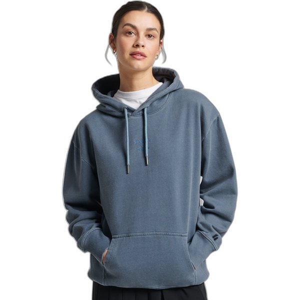 Oversize-Kapuzenpullover FüR Frauen Superdry Code Logo Garment Dye-image