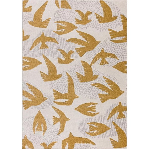 Tapis Chambre D'enfant Yellow Tipi Birds-image