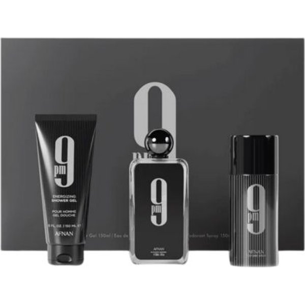Afnan Perfumes 9PM Gift Set – 100ml EDP + 150ml Shower Gel + 150ml Deodorant Spray