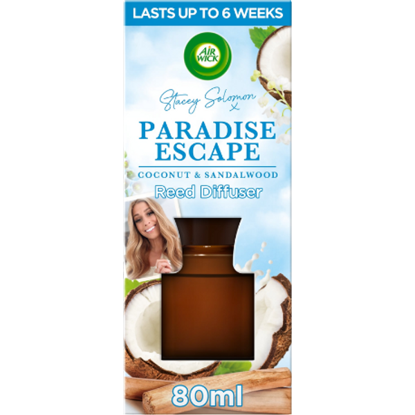 Air Wick Stacey Solomon Paradise Escape Coconut & Sandalwood Duftdiffuser med Pinde - 80 ml