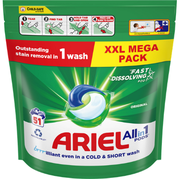 Ariel All-in-1 Original Vaskekapsler - 51 Pcs