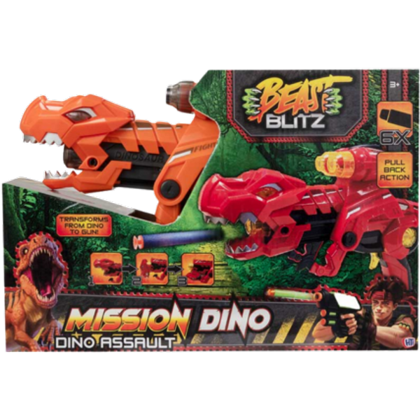 Beast Blitz Dino Assault Dart Gun – 6 Darts