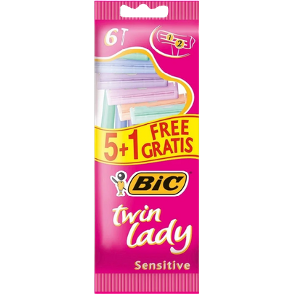 BIC Twin Lady Sensitive Engangsskrabere - 6 stk