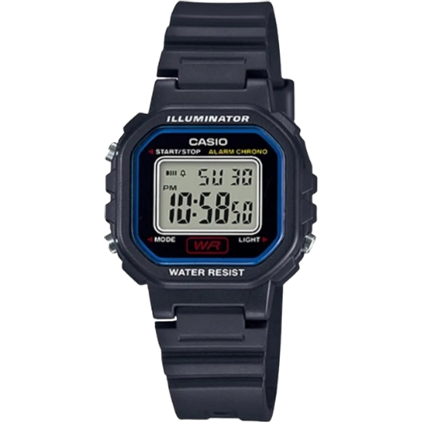 Casio Collection LA-20WH-1CDF Square Digital Watch with Black Resin Strap