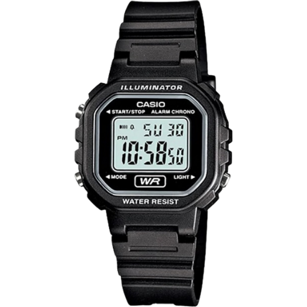 Casio LA-20WH-1ADF Digitaal Sporthorloge voor Dames met Vierkant Display - Zwart