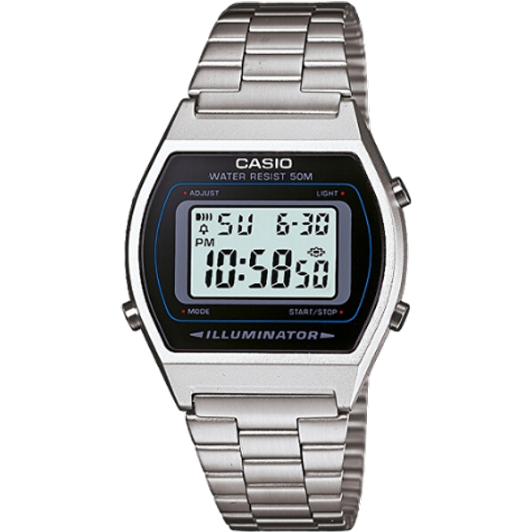 Casio Vintage Edgy B640WD-1AVEF Unisex Retro Digitaal Horloge - Zilver