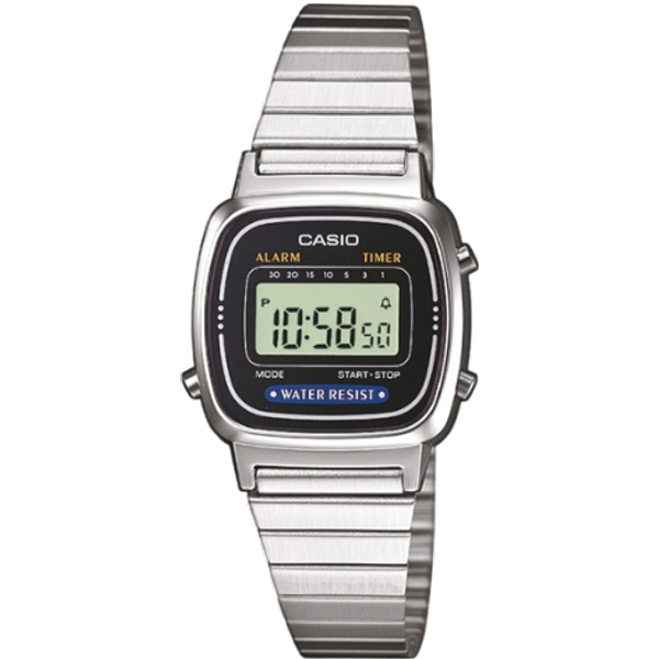Casio Vintage Mini LA670WEA-1EF Digitaal Horloge voor Dames - Zilver & Zwart