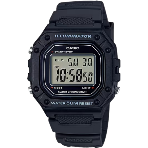 Casio W-218H-1AVDF Illuminator Digitaal Sporthorloge - Zwart