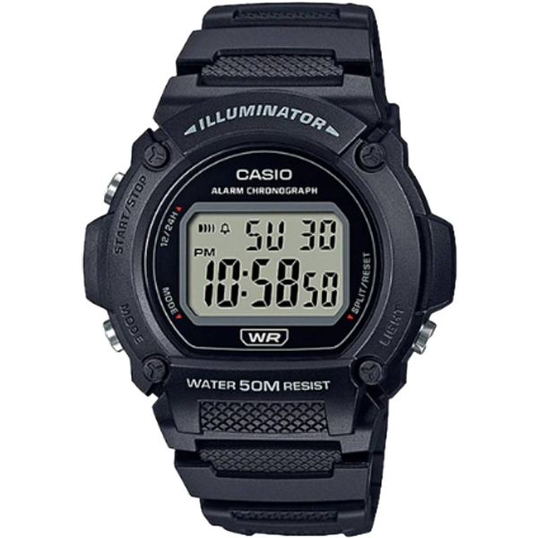 Casio W-219H-1AVDF Illuminator Digital Sportklocka - Svart