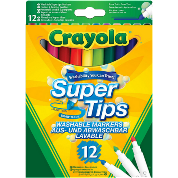 Crayola Super Tips Farvetusser - 12 stk