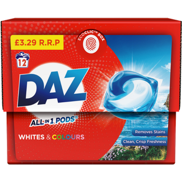 Daz All-In-One Whites & Colours Tvättkapslar – 12 st