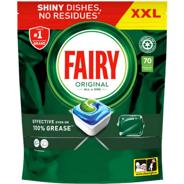 Fairy Original All-in-One Dishwasher Tablets – 70 Pcs