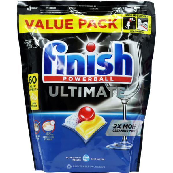 Finish Powerball Ultimate Lemon Vaatwastabletten - 60 Stuks