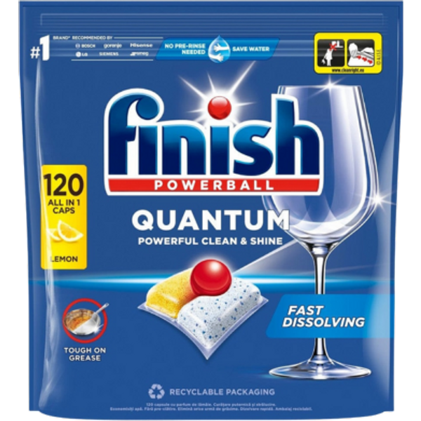 Finish Quantum All in 1 Lemon Vaatwastabletten – 120 stuks