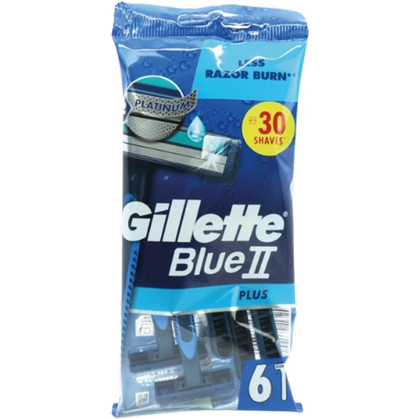 Gillette Blue II Plus Engangsskrabere - 6 stk