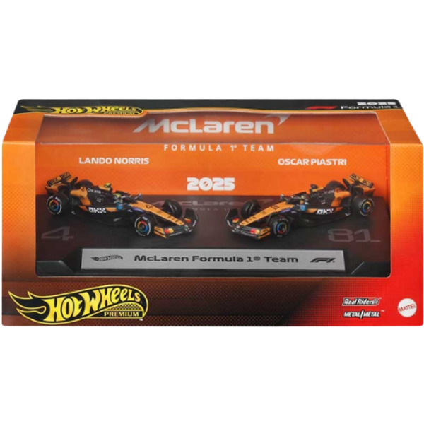 Hot Wheels Premium Formula 1 McLaren Racing Car Set - 2 pcs