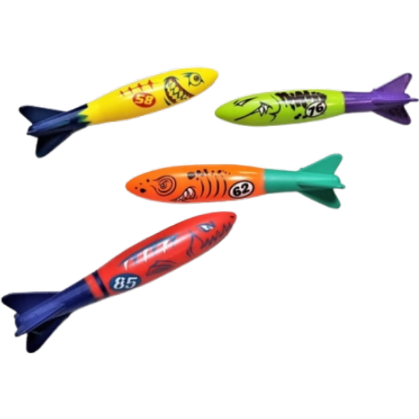 Kids Underwater Catching Torpedo Diving Pool Toys - 4 pcs