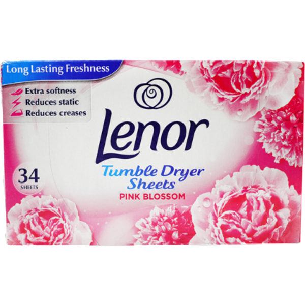 Lenor Pink Blossom Tumble Dryer Sheets - 34 stk.