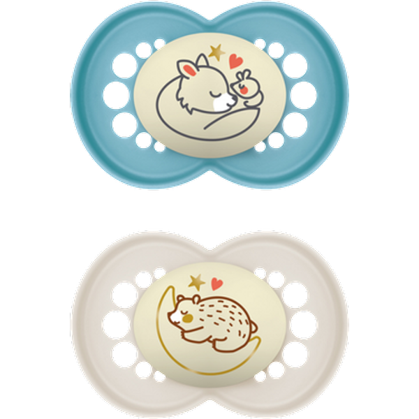MAM Night Fox & Hedgehog Design 6M+ Sut – 2 stk