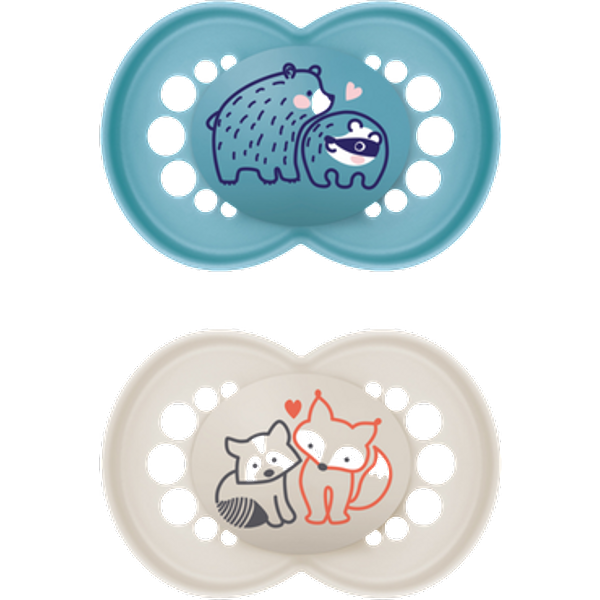 MAM Original Bear & Raccoon Design 6m+ Pacifier – 2 pcs