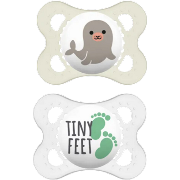 MAM Original 0m+ Pacifier 2-pack - White & Transparent