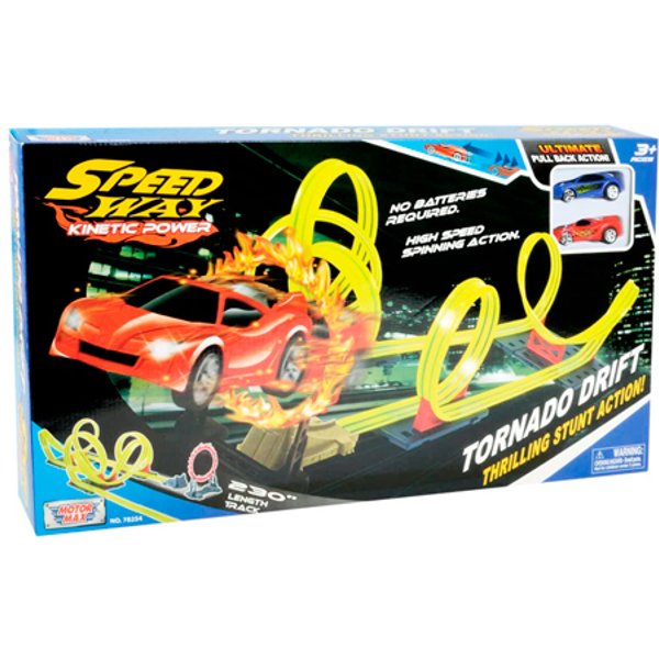 Motor Max Tornado Drift Race Track w. 2 Cars