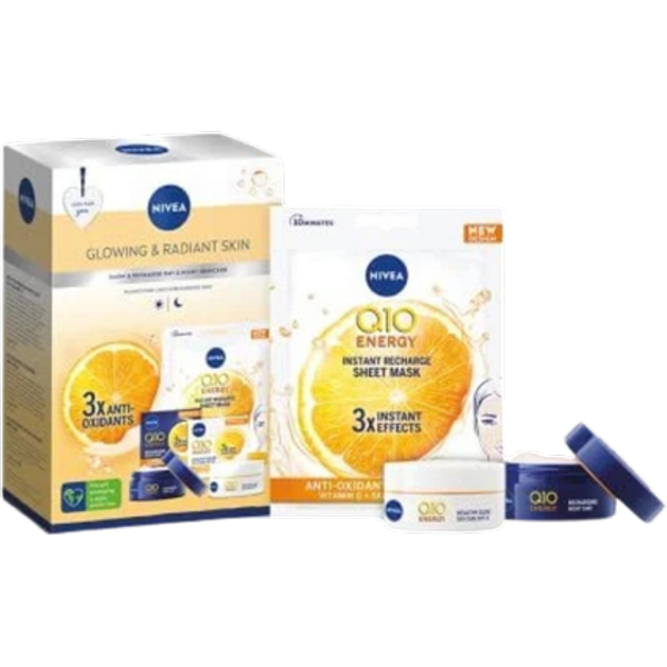 Nivea Q10 Glowing & Radiant Skin Presentset – 3 st
