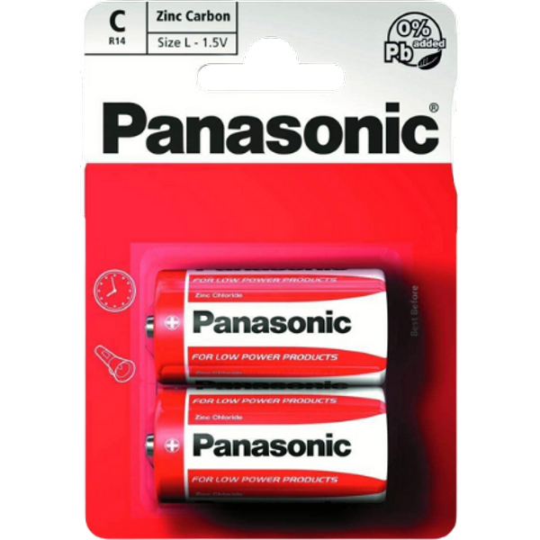 Panasonic Zinc Carbon C Batterier - 2 stk