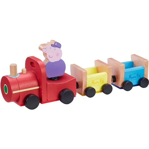 Gurli Pig Wooden Train with Grandpa Pig