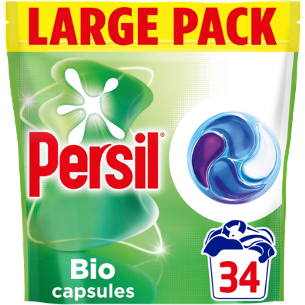 Persil Bio 4-i-1 Hurtigt Opløselige Vaskemiddelkapsler – 34 Pcs
