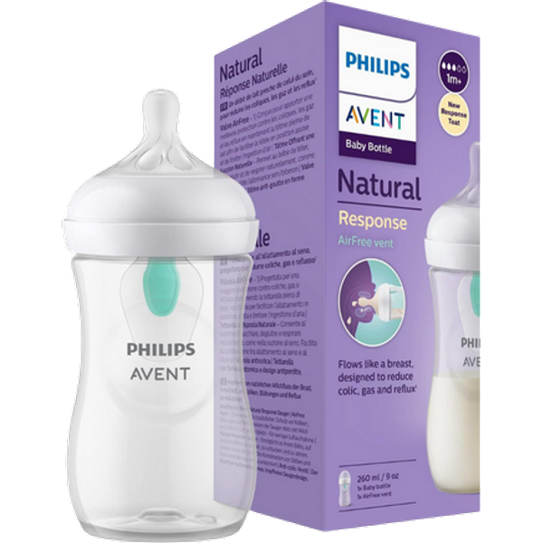 Philips Avent Natural Response 0+ Maanden Babyfles met AirFree Vent – 260 ml