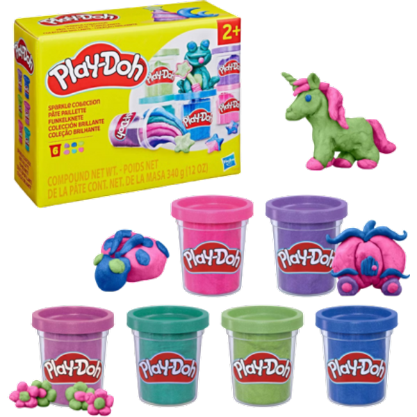 Play-Doh Glittrig Modellera Set – 6 Delar