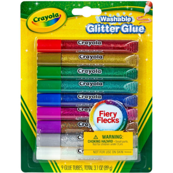 Crayola Uitwasbare Glitterlijm Stiften – 9 stuks