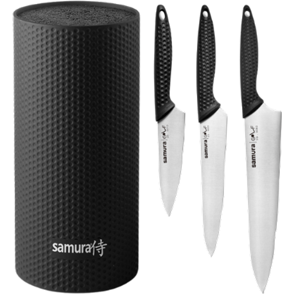 Samura SG-04 Golf Messenblok met Drie Messen - 4 stuks