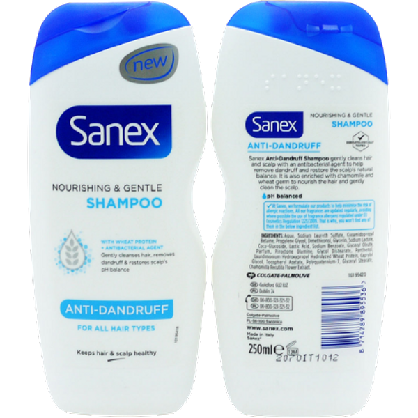 Sanex Nourishing & Gentle Anti-Skæl Shampoo - 250 ml