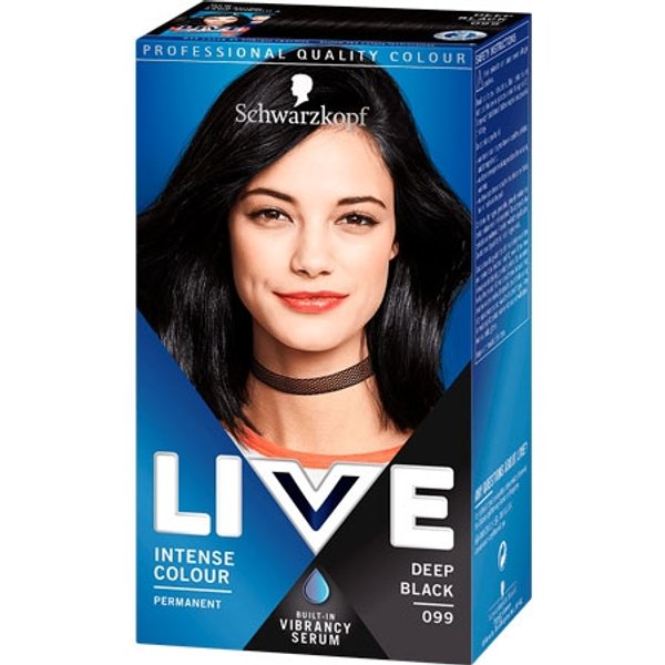 Schwarzkopf Live Permanent Hårfärg - 099 Djup Svart