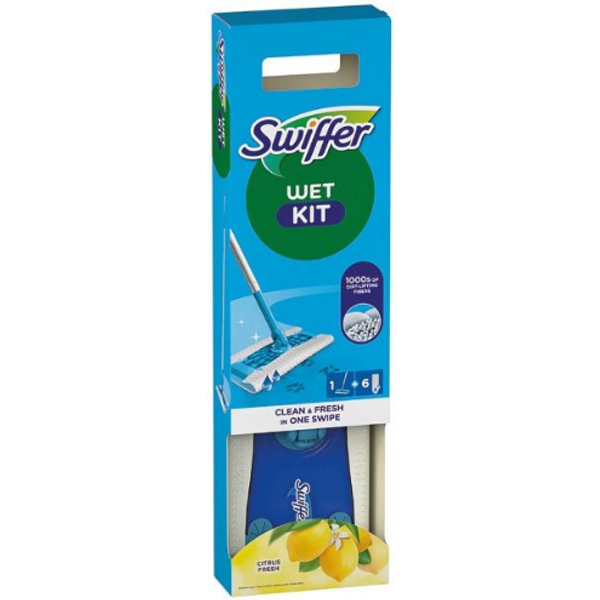 Swiffer Wet Kit Gulvmoppesæt Med 6 Våde Refillklude