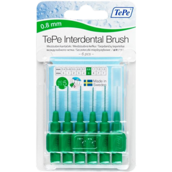 TePe Borstels 0.8mm - 6 stuks.