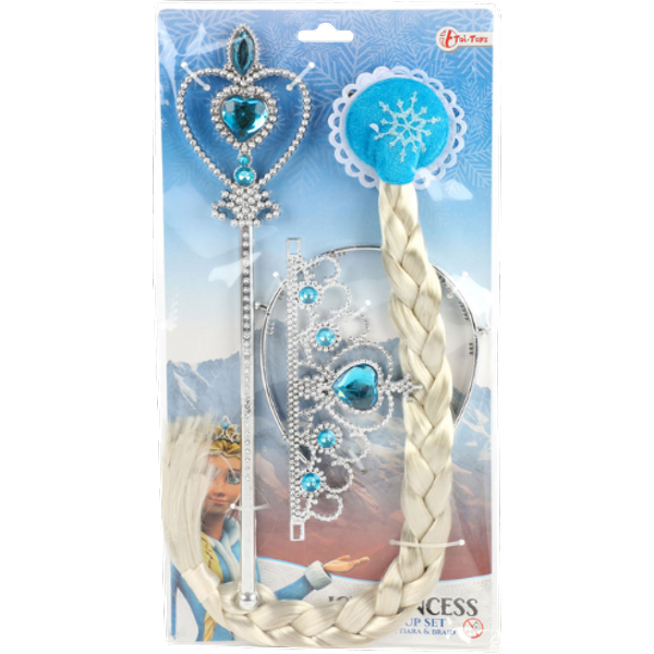 Toi-Toys IJsprinses Verkleedset met Vlecht, Tiara en Staf