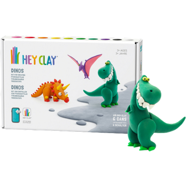 Tomy Hey Clay Dinos Medium Modeling Clay Set – 6 pcs