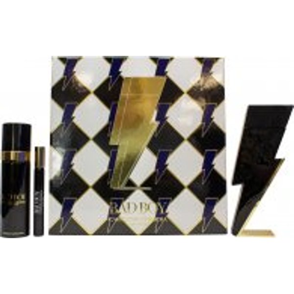 Carolina Herrera Bad Boy Gift Set 100ml EDT + 10ml EDT + 100ml Deodorant Spray