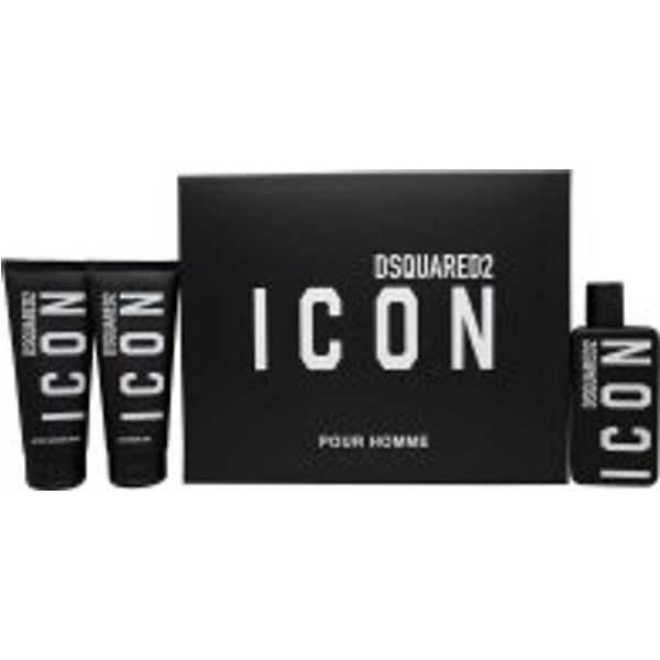 DSquared² Icon Pour Homme Gift Set 100ml EDP + 100ml Shower Gel + 100ml Aftershave Balm