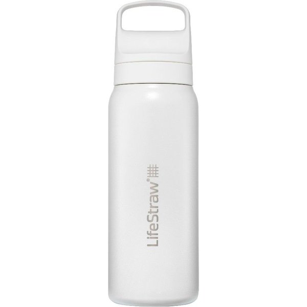 Lifestraw Go 2.0 Edelstahl-Wasserfilterflasche, Weiß, 1 L, weiß