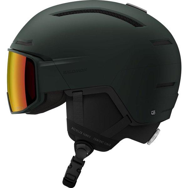 Salomon Driver Pro Sigma, Skihelm mit Visier, dunkelgrün