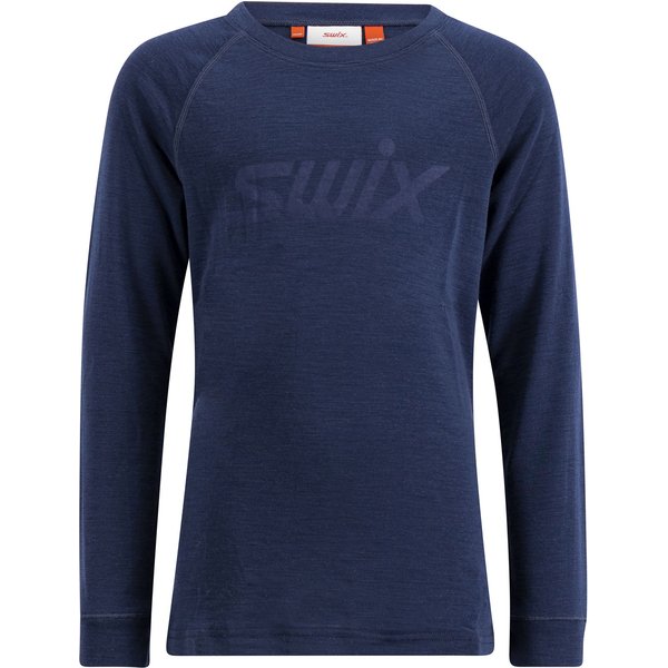 Swix RaceX Merino Long Sleeve, Junior, navy