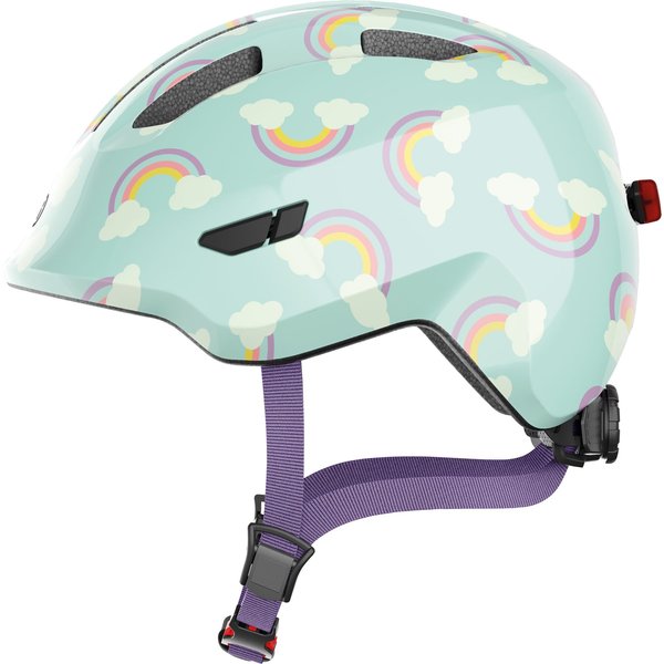 Abus Smiley 3.0 LED, Fahrradhelm, Junior, blue rainbow