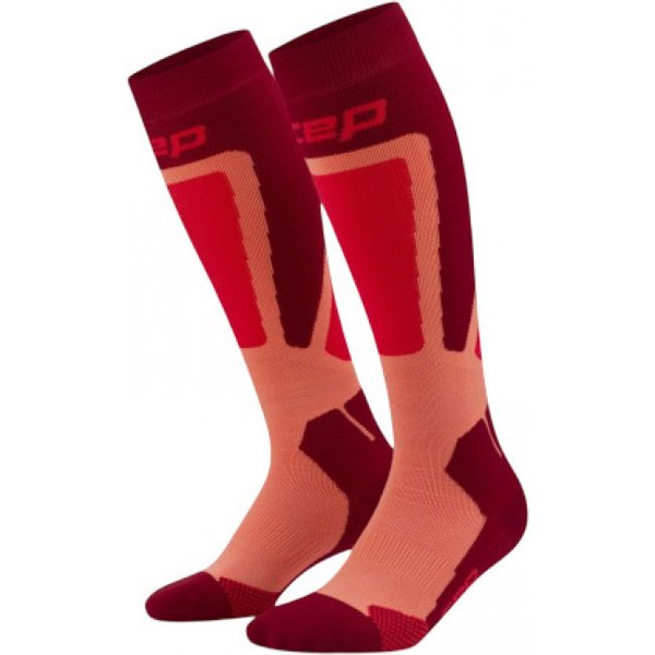 CEP Ski Thermo Socks Tall 4.0, Skisocken, Damen, rot
