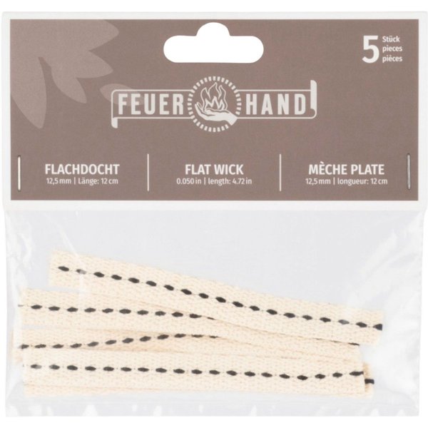 Feuerhand Flat Wick 12 cm for 276, Docht, 5 Stk.