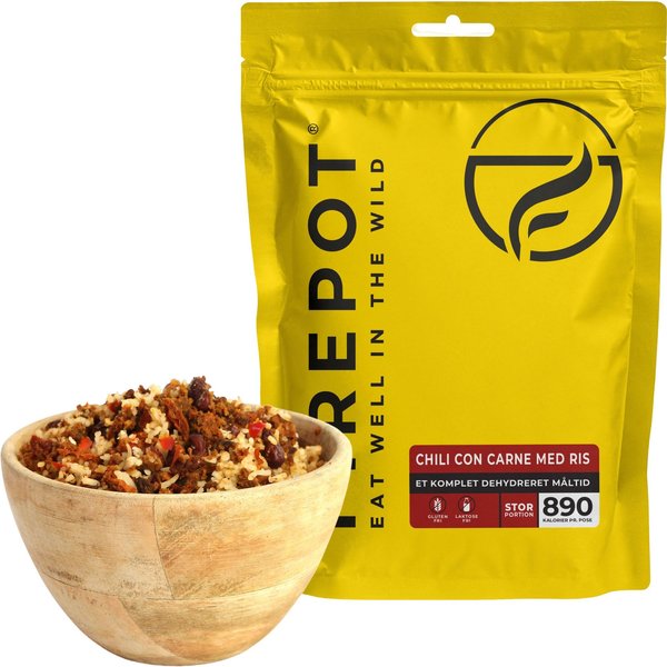 Firepot Chili con Carne mit Reis, gefriergetrocknete Nahrung, XL